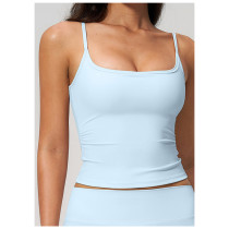 Custom Yoga Vest|Wholesale Yoga Tank Top–Spaghetti Straps Open-Back Design Form-Fitting Quick-Drying