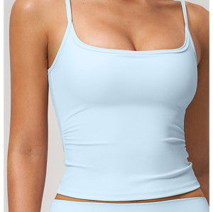 Custom Yoga Vest|Wholesale Yoga Tank Top–Spaghetti Straps Open-Back Design Form-Fitting Quick-Drying