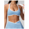 Custom Yoga bra|Wholesale Halter-neck seamless sports bra with a beautiful back design for fitness