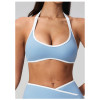 Custom Yoga bra|Wholesale Halter-neck seamless sports bra with a beautiful back design for fitness