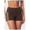 Custom Sports Shorts|High-waisted, tight-fitting athletic shorts with a fold-over waistband