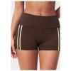 Custom Sports Shorts|High-waisted, tight-fitting athletic shorts with a fold-over waistband