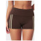 Custom Sports Shorts|High-waisted, tight-fitting athletic shorts with a fold-over waistband