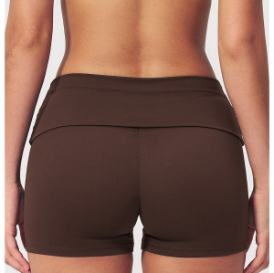 Pantalones cortos deportivos personalizados | Pantalones cortos deportivos de tiro alto y ajuste ceñido, con cintura plegable