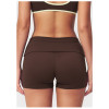 Custom Sports Shorts|High-waisted, tight-fitting athletic shorts with a fold-over waistband