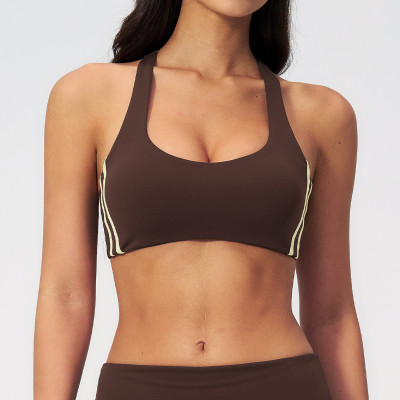 Custom Yoga bra|Wholesale High-Elasticity High-Impact Halter Yoga Sports Bra