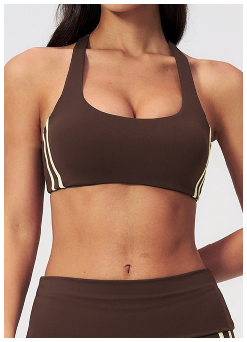 Custom Yoga bra|Wholesale High-Elasticity High-Impact Halter Yoga Sports Bra