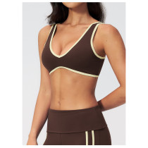 Custom Yoga bra|Wholesale Quick-dry yoga sports bra with a stylish back design and color-block