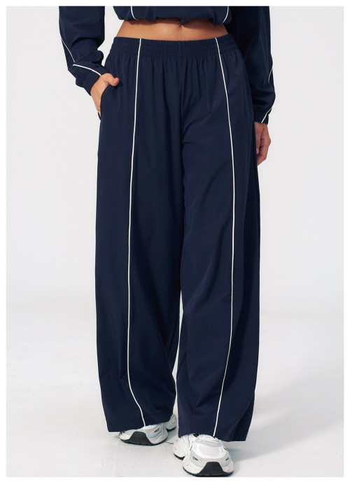 Custom sports sweatpants|Wholesale Breathable loose-fit yoga sun-protection with color-blocking