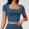 Custom yoga tops | Wholesale Yoga Crop Top–Quick-Drying Color-Block Fitted Athletic Wear