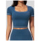 Custom yoga tops | Wholesale Yoga Crop Top–Quick-Drying Color-Block Fitted Athletic Wear
