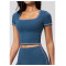 Custom yoga tops | Wholesale Yoga Crop Top–Quick-Drying Color-Block Fitted Athletic Wear