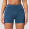Custom Sports Shorts|High-waisted, stretchy tight-fitting athletic shorts with fold-over waistband