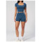 Custom Sports Shorts|High-waisted, stretchy tight-fitting athletic shorts with fold-over waistband