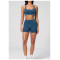 Custom Sports Shorts|High-waisted, stretchy tight-fitting athletic shorts with fold-over waistband