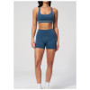 Custom Sports Shorts|High-waisted, stretchy tight-fitting athletic shorts with fold-over waistband