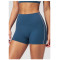 Custom Sports Shorts|High-waisted, stretchy tight-fitting athletic shorts with fold-over waistband