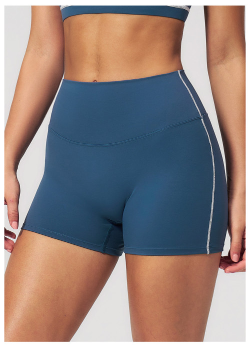 Custom Sports Shorts|High-waisted, stretchy tight-fitting athletic shorts with fold-over waistband