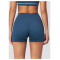Custom Sports Shorts|High-waisted, stretchy tight-fitting athletic shorts with fold-over waistband