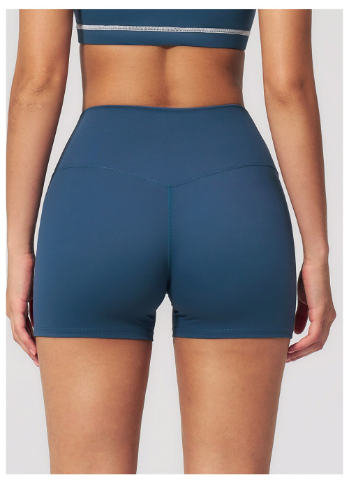 Custom Sports Shorts|High-waisted, stretchy tight-fitting athletic shorts with fold-over waistband