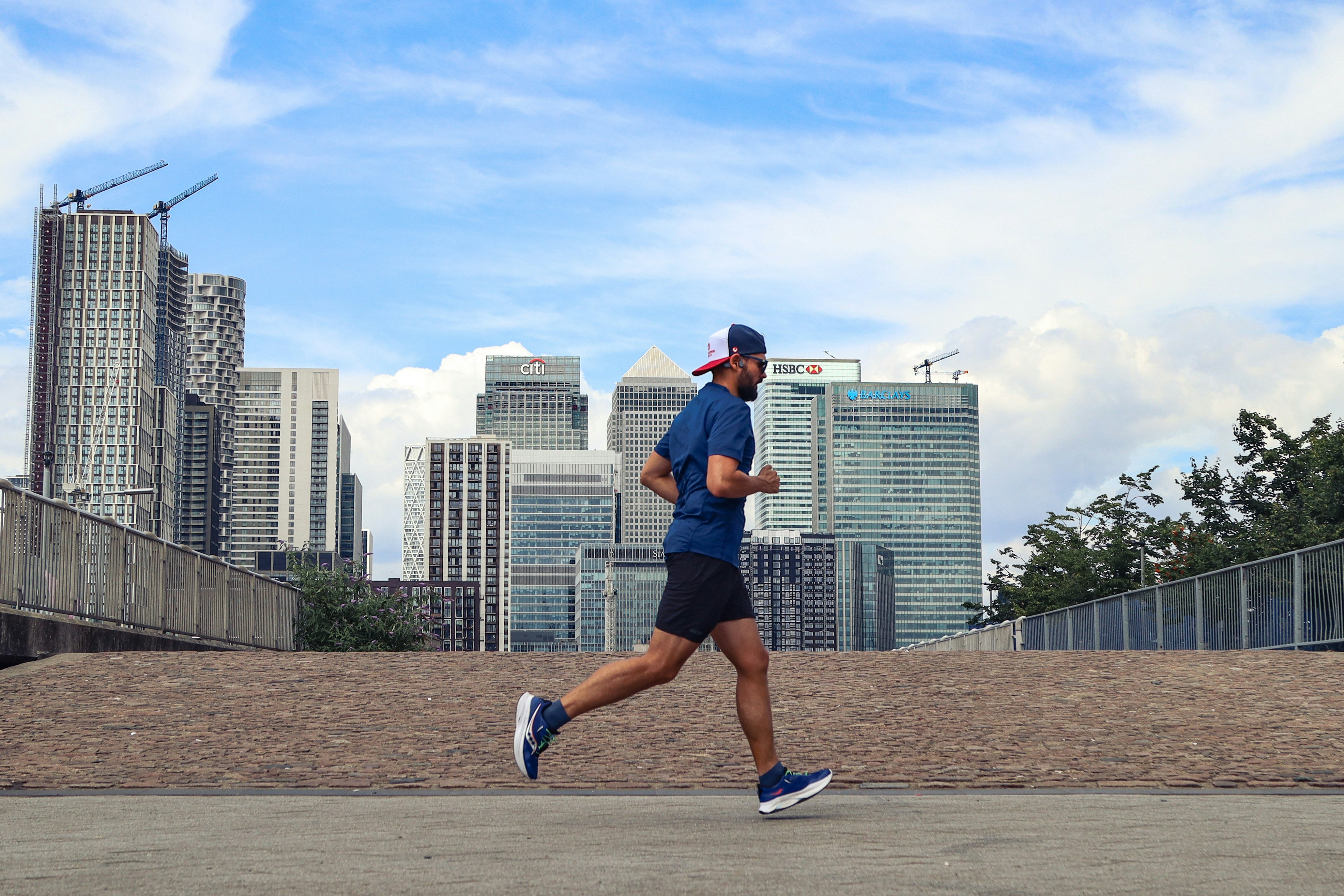 A runner wearing advanced activewear with moisture-wicking and breathable properties