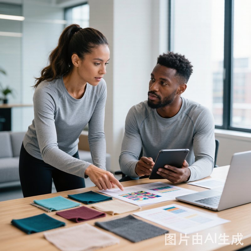 Brand owner reviewing manufacturing options with consultant