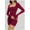 Custom jumpsuits|Wholesale Nude-feel bodysuit with hollowed-out back tight-fitting fitness wear