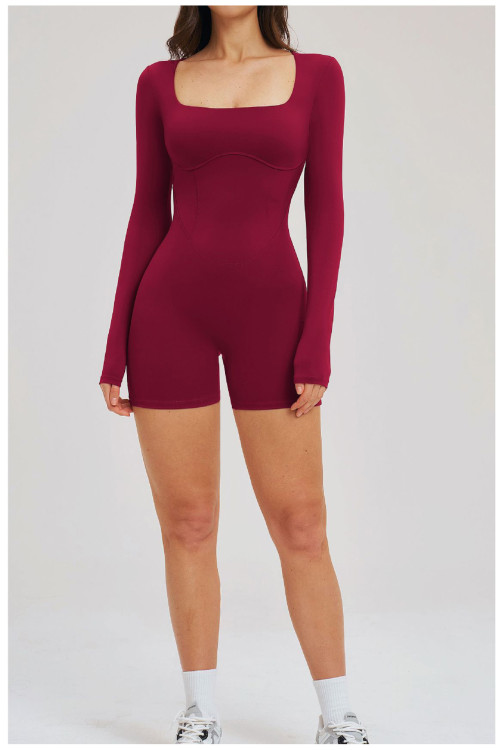Custom jumpsuits|Wholesale Nude-feel bodysuit with hollowed-out back tight-fitting fitness wear