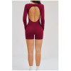 Custom jumpsuits|Wholesale Nude-feel bodysuit with hollowed-out back tight-fitting fitness wear