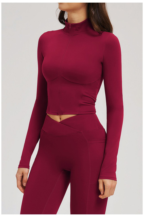 Custom Yoga Jackets | Wholesale Yoga jacket with stand-up collar fitted and stylish for outdoor
