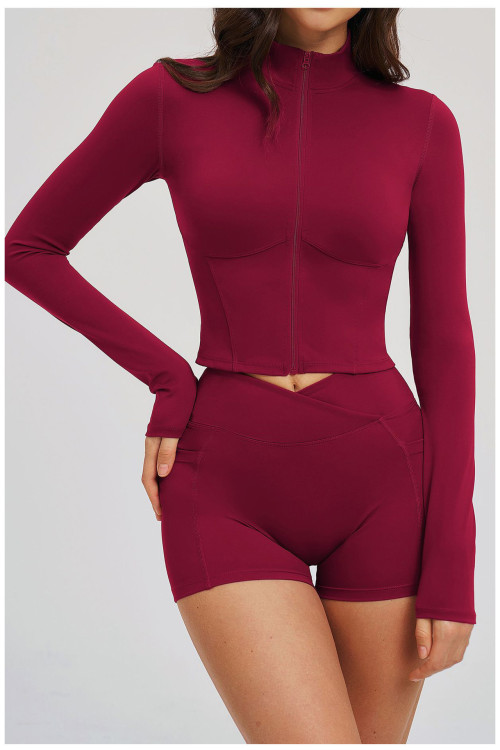 Custom Yoga Jackets | Wholesale Yoga jacket with stand-up collar fitted and stylish for outdoor