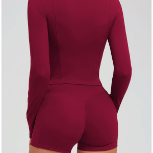 Custom Yoga Jackets | Wholesale Yoga jacket with stand-up collar fitted and stylish for outdoor