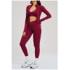Custom Yoga Sets|Wholesale Women's Zip-Up Casual Fitness Set (Suitable for Outdoor Cycling)