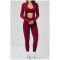 Custom Yoga Sets|Wholesale Women's Zip-Up Casual Fitness Set (Suitable for Outdoor Cycling)