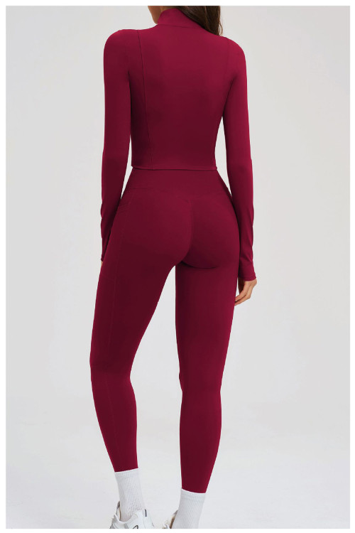 Custom Yoga Sets|Wholesale Women's Zip-Up Casual Fitness Set (Suitable for Outdoor Cycling)