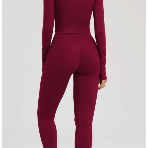 Custom Yoga Sets|Wholesale Women's Zip-Up Casual Fitness Set (Suitable for Outdoor Cycling)