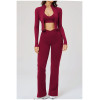 Custom Yoga Sets|Wholesale Zip-up sportswear set – casual, suitable for outdoor running and cycling