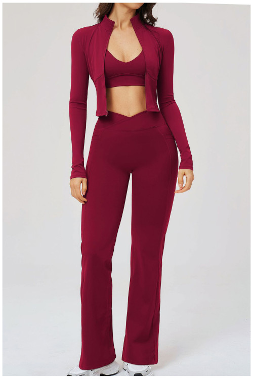 Custom Yoga Sets|Wholesale Zip-up sportswear set – casual, suitable for outdoor running and cycling