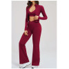 Custom Yoga Sets|Wholesale Zip-up sportswear set – casual, suitable for outdoor running and cycling