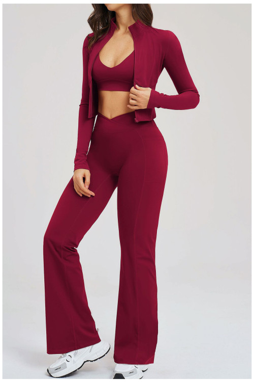 Custom Yoga Sets|Wholesale Zip-up sportswear set – casual, suitable for outdoor running and cycling