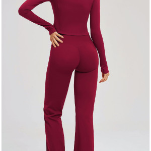Custom Yoga Sets|Wholesale Zip-up sportswear set – casual, suitable for outdoor running and cycling