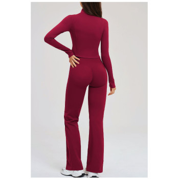Custom Yoga Sets|Wholesale Zip-up sportswear set – casual, suitable for outdoor running and cycling