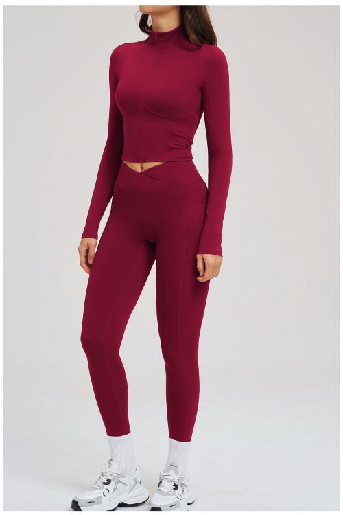 Custom Yoga Sets|Wholesale Women Zippered Yoga Set –Form-fitting Activewear for Fitness and Outdoor