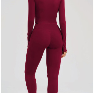 Custom Yoga Sets|Wholesale Women Zippered Yoga Set –Form-fitting Activewear for Fitness and Outdoor
