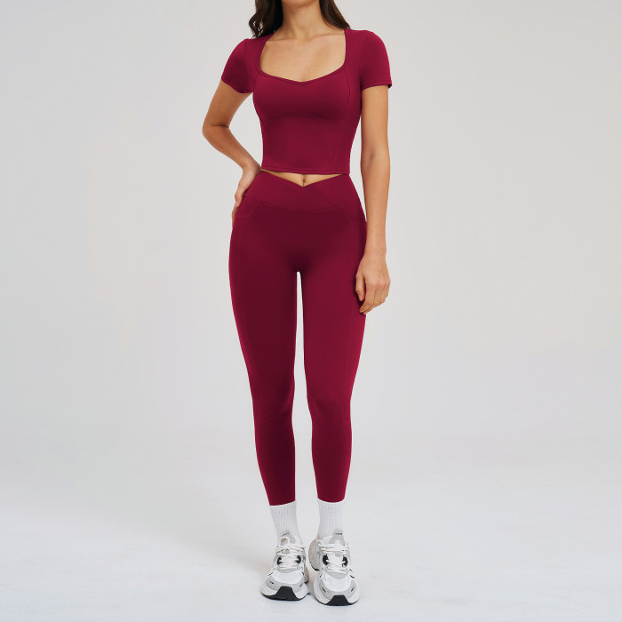 Custom Yoga Sets|Wholesale Spring Yoga Set Form-Fitting Naked-Feel Fabric Suitable for Outdoors