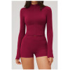 Custom Yoga Sets|Wholesale Spring Athletic Set: Stylish, Casual Zip-Up Outfit with a Nude-Feel Fit