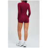 Custom Yoga Sets|Wholesale Spring Athletic Set: Stylish, Casual Zip-Up Outfit with a Nude-Feel Fit