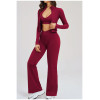 Custom Yoga Sets|Wholesale Women Naked-Feel Zip-Up Athleisure Set – Suitable for Outdoor Fitness