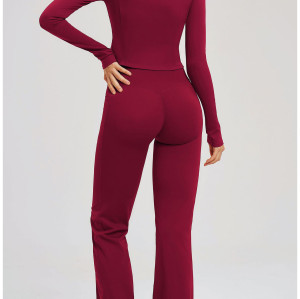 Custom Yoga Sets|Wholesale Women Naked-Feel Zip-Up Athleisure Set – Suitable for Outdoor Fitness