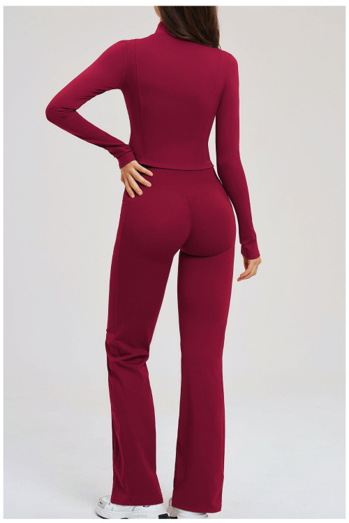 Custom Yoga Sets|Wholesale Women Naked-Feel Zip-Up Athleisure Set – Suitable for Outdoor Fitness